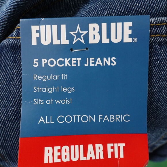 NWT FULL BLUE REGULAR FIT DENIM BLUE JEANS MENS SIZE 44X40 NEW! - Picture 8 of 8